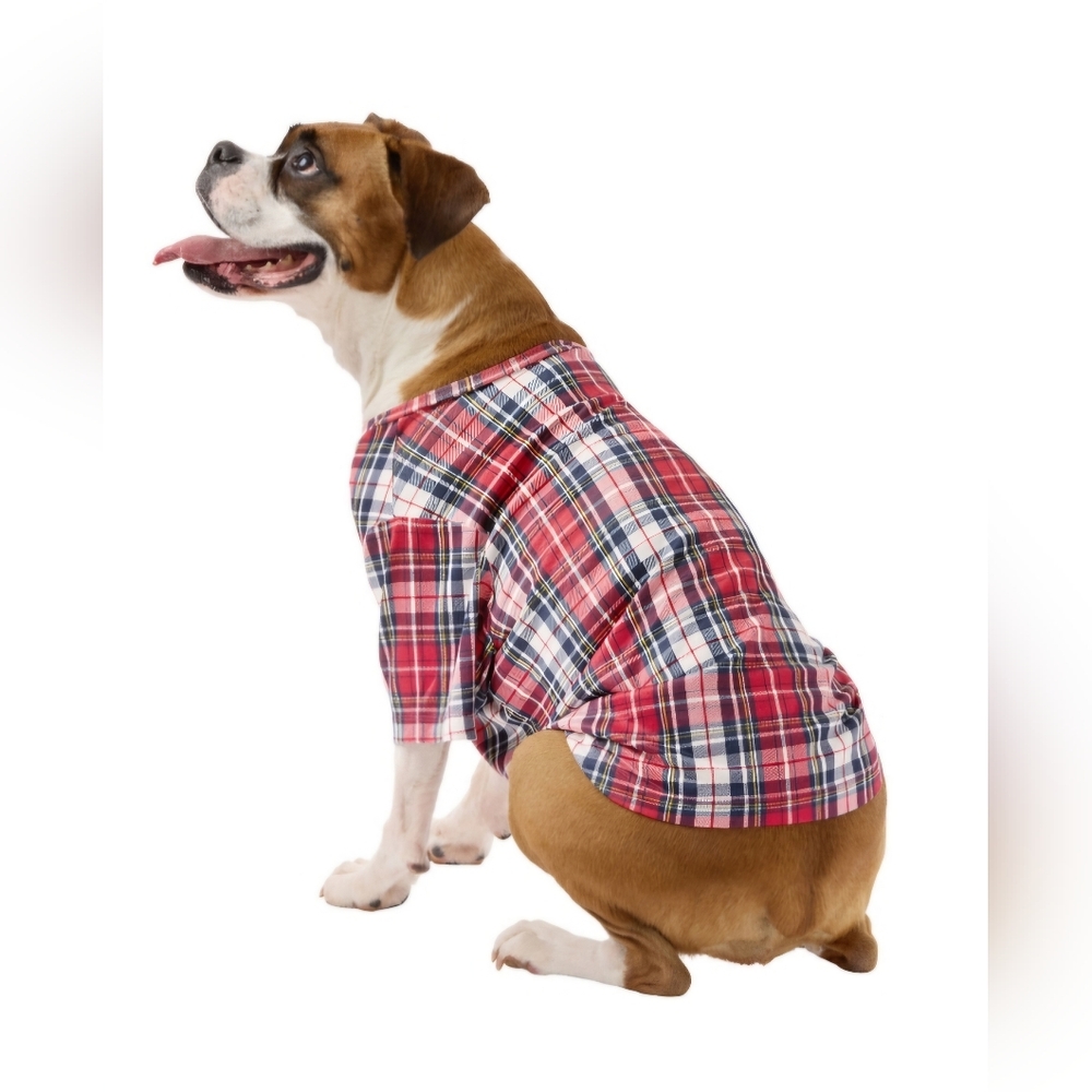 Member's Mark Plaid Pet Pajamas Pet Coat Clothes Red BlueWhite Yellow Large
